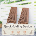 Ensemble de 2 chaises pliantes en bois d'acacia EROMMY - Modèles standard et corde - Idéales pour le jardin, le camping et le balcon.