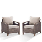 Chaises de patio d'extérieur à dossier haut avec coussin beige