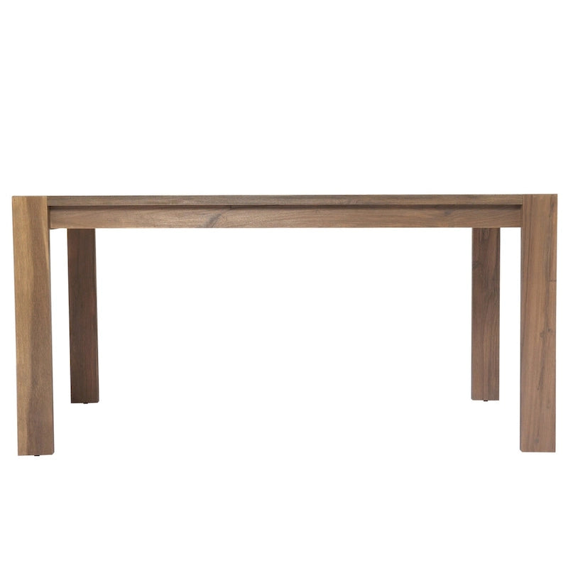 Ensemble de salle à manger d'extérieur 7 pièces en bois d'acacia avec table rectangulaire et 6 chaises rembourrées