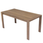 Ensemble de salle à manger d'extérieur 7 pièces en bois d'acacia avec table rectangulaire et 6 chaises rembourrées