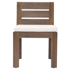 Ensemble de salle à manger d'extérieur 7 pièces en bois d'acacia avec table rectangulaire et 6 chaises rembourrées