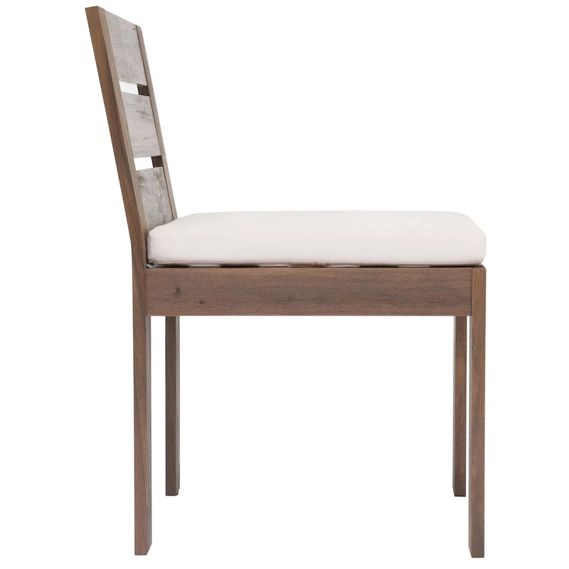 Ensemble de salle à manger d'extérieur 7 pièces en bois d'acacia avec table rectangulaire et 6 chaises rembourrées