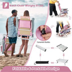 Ensemble table et sac à dos pliable Gymax 2 pièces, 5 positions, pour l'extérieur