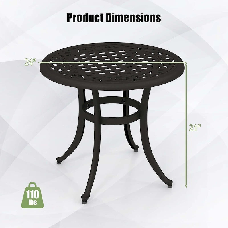 Table d'appoint de patio Costway 24 avec pieds réglables, ronde - Voir les détails