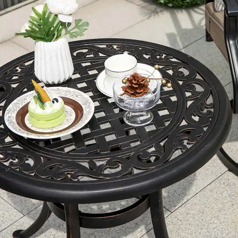 Table d'appoint de patio Costway 24 avec pieds réglables, ronde - Voir les détails