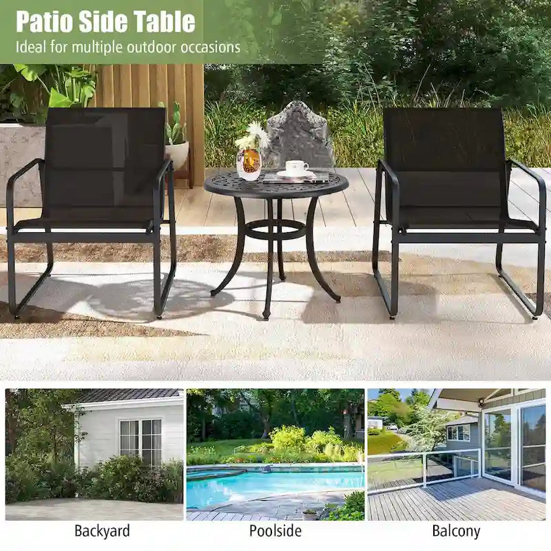 Table d'appoint de patio Costway 24 avec pieds réglables, ronde - Voir les détails