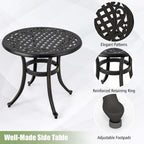 Table d'appoint de patio Costway 24 avec pieds réglables, ronde - Voir les détails