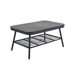 Ensemble de mobilier de patio extérieur 4 pièces, ensemble de meubles sectionnels résistants aux intempéries avec chaises en corde tressée et table basse