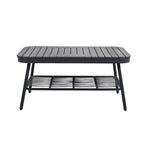 Ensemble de mobilier de patio extérieur 4 pièces, ensemble de meubles sectionnels résistants aux intempéries avec chaises en corde tressée et table basse