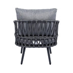 Ensemble de mobilier de patio extérieur 4 pièces, ensemble de meubles sectionnels résistants aux intempéries avec chaises en corde tressée et table basse