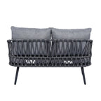 Ensemble de mobilier de patio extérieur 4 pièces, ensemble de meubles sectionnels résistants aux intempéries avec chaises en corde tressée et table basse