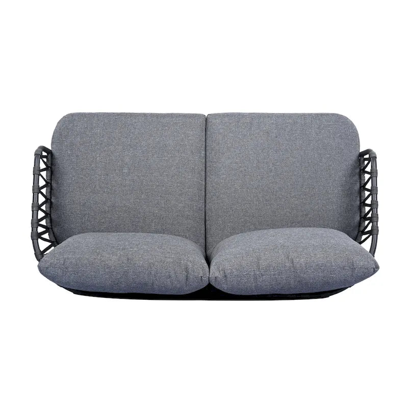Ensemble de mobilier de patio extérieur 4 pièces, ensemble de meubles sectionnels résistants aux intempéries avec chaises en corde tressée et table basse