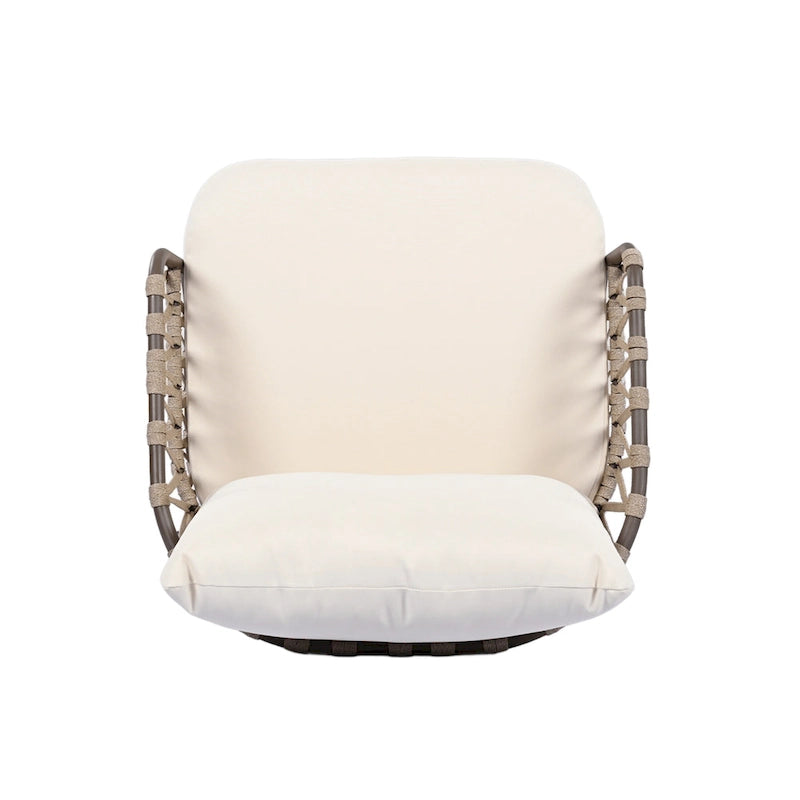 Ensemble de mobilier de patio extérieur 4 pièces, ensemble de meubles sectionnels résistants aux intempéries avec chaises en corde tressée et table basse