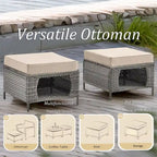 Ensemble de mobilier de jardin 7 pièces avec fauteuil à bascule pivotant