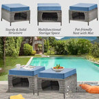 Ensemble de mobilier de jardin 7 pièces avec fauteuil à bascule pivotant