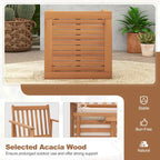 Ensemble de mobilier de jardin Costway 3 pièces en bois d'acacia : chaises et table basse - Voir les détails
