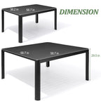 Table de salle à manger d'extérieur 9 pièces, table extensible en aluminium avec chaises pliantes.
