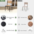 Table de salle à manger rectangulaire d'extérieur en aluminium 7 pièces avec chaises empilables