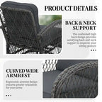 Ensemble de 6 pièces UPHA pour patio extérieur en osier pivotant avec table d'appoint et coussins