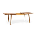 Ensemble de salle à manger d'extérieur extensible 7 pièces avec table extensible en bois d'acacia et 6 chaises empilables