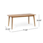 Ensemble de salle à manger d'extérieur extensible 7 pièces avec table extensible en bois d'acacia et 6 chaises empilables