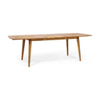 Ensemble de salle à manger d'extérieur extensible 7 pièces avec table extensible en bois d'acacia et 6 chaises empilables