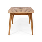 Ensemble de salle à manger d'extérieur extensible 7 pièces avec table extensible en bois d'acacia et 6 chaises empilables