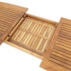 Ensemble de salle à manger d'extérieur extensible 7 pièces avec table extensible en bois d'acacia et 6 chaises empilables