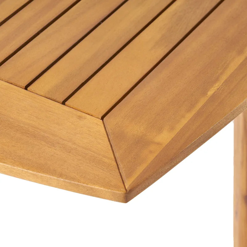 Ensemble de salle à manger d'extérieur extensible 7 pièces avec table extensible en bois d'acacia et 6 chaises empilables