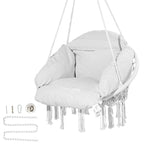 Fauteuil suspendu hamac, fauteuil suspendu en macramé avec coussin et matériel de fixation, fauteuil suspendu en corde de coton