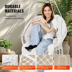 Fauteuil suspendu hamac, fauteuil suspendu en macramé avec coussin et matériel de fixation, fauteuil suspendu en corde de coton