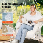 Fauteuil suspendu hamac, fauteuil suspendu en macramé avec coussin et matériel de fixation, fauteuil suspendu en corde de coton