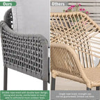Ensemble de salon de jardin modulable 6 pièces en résine tressée avec table en bois, glacière et coussins