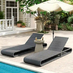 Christopher Knight Home - Angela PE Chaise longue d'extérieur en rotin, ensemble de 2