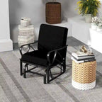 Fauteuil à bascule de patio Costway avec coussin, structure métallique robuste et lisse - Voir les détails