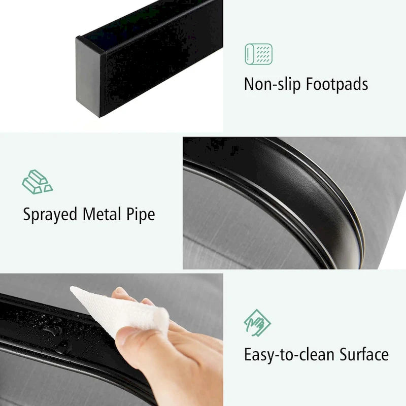 Fauteuil à bascule de patio Costway avec coussin, structure métallique robuste et lisse - Voir les détails