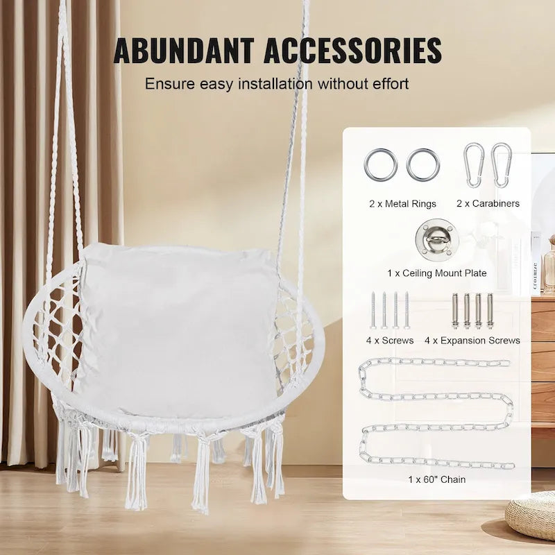 Fauteuil hamac suspendu pour intérieur et extérieur, terrasse, chambre, véranda