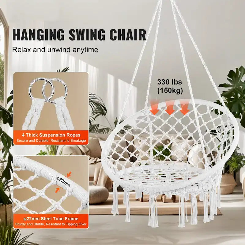 Fauteuil hamac suspendu pour intérieur et extérieur, terrasse, chambre, véranda