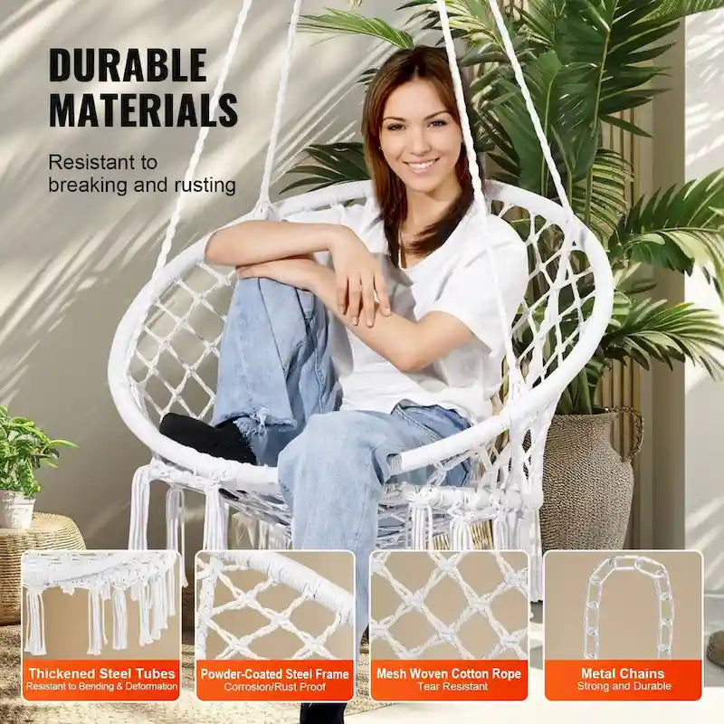 Fauteuil hamac suspendu pour intérieur et extérieur, terrasse, chambre, véranda
