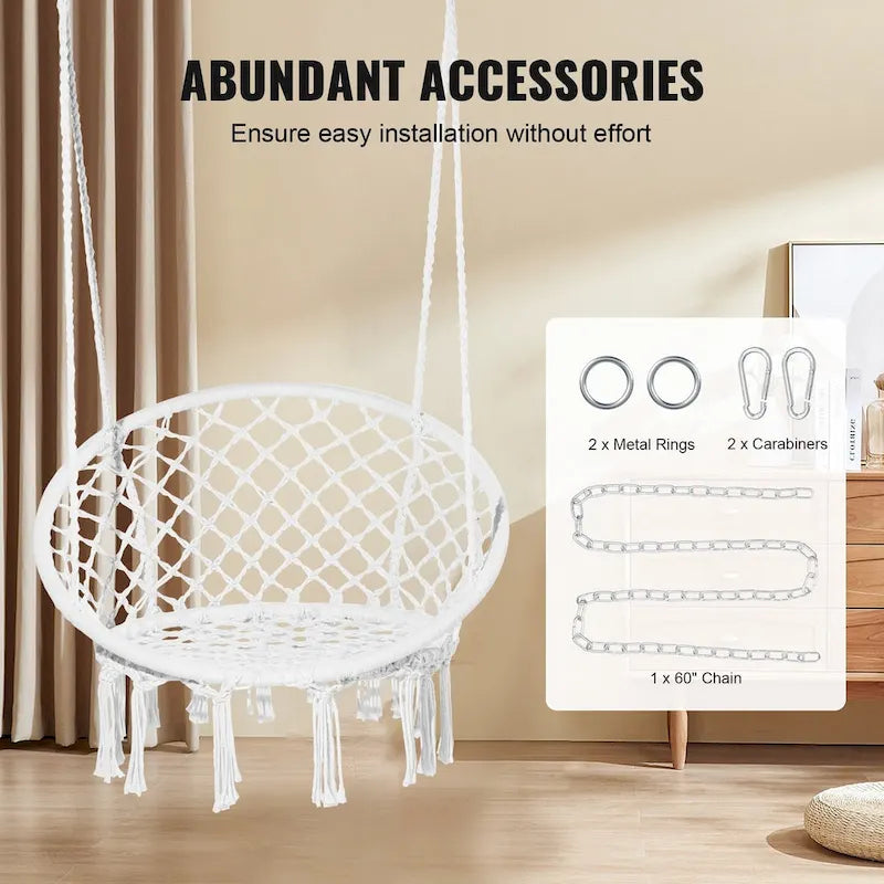 Fauteuil hamac suspendu pour intérieur et extérieur, terrasse, chambre, véranda