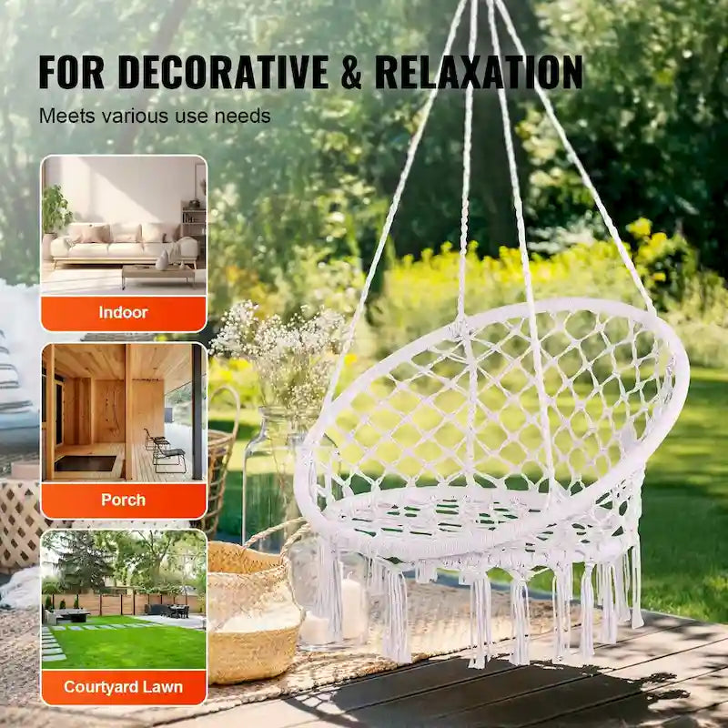 Fauteuil hamac suspendu pour intérieur et extérieur, terrasse, chambre, véranda