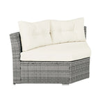 Ensemble de mobilier de patio, canapé-lit d'extérieur, ensemble de mobilier de jardin en rotin, coin salon de patio avec coussins et table basse