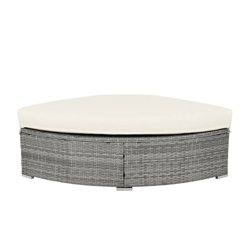 Ensemble de mobilier de patio, canapé-lit d'extérieur, ensemble de mobilier de jardin en rotin, coin salon de patio avec coussins et table basse
