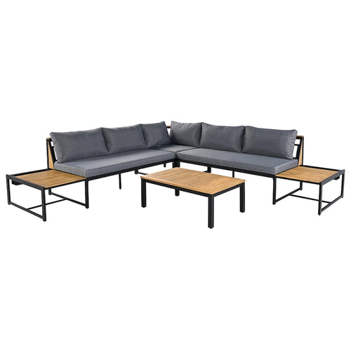 Ensemble de jardin 4 pièces, mobilier de patio durable avec coussins imperméables