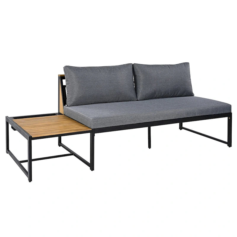 Ensemble de jardin 4 pièces, mobilier de patio durable avec coussins imperméables
