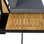 Ensemble de jardin 4 pièces, mobilier de patio durable avec coussins imperméables
