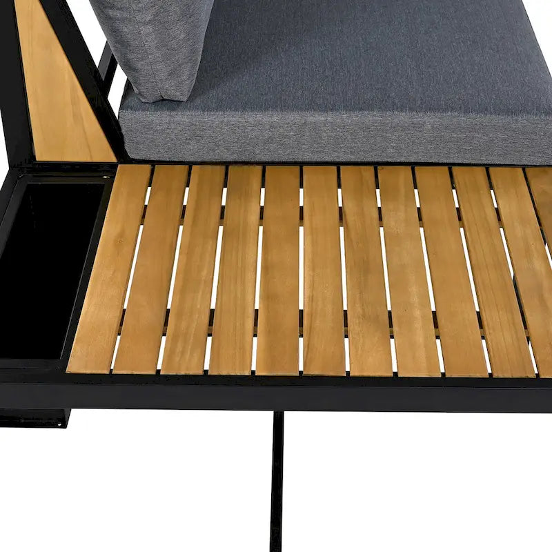 Ensemble de jardin 4 pièces, mobilier de patio durable avec coussins imperméables