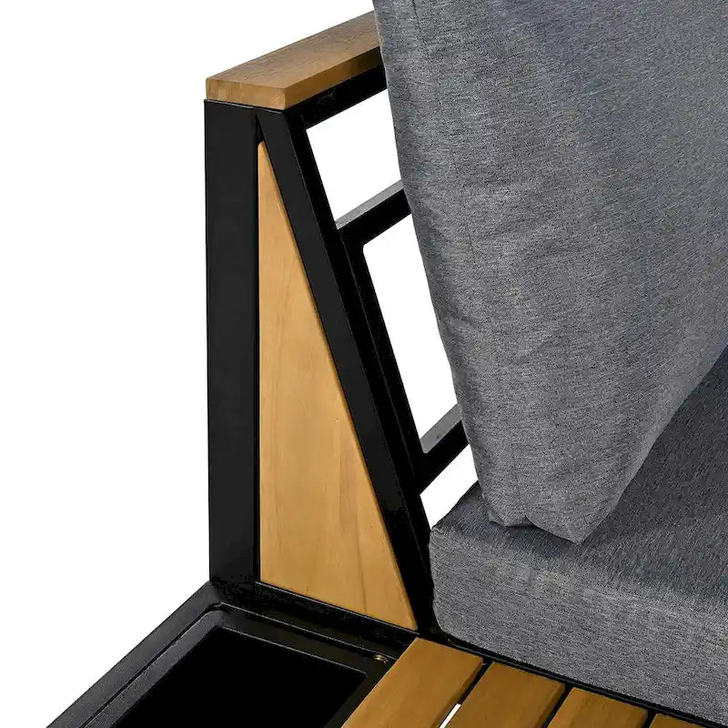 Ensemble de jardin 4 pièces, mobilier de patio durable avec coussins imperméables
