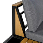 Ensemble de jardin 4 pièces, mobilier de patio durable avec coussins imperméables