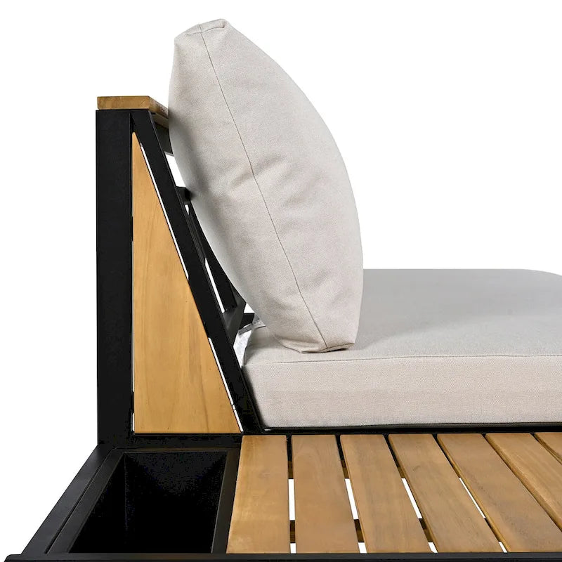 Ensemble de jardin 4 pièces, mobilier de patio durable avec coussins imperméables